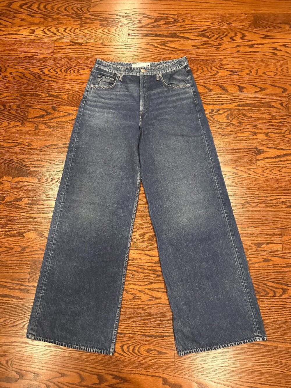 Rag & Bone Miramar Sofie Wide Leg Jean Sweat Pants Size 31 Medium Blue